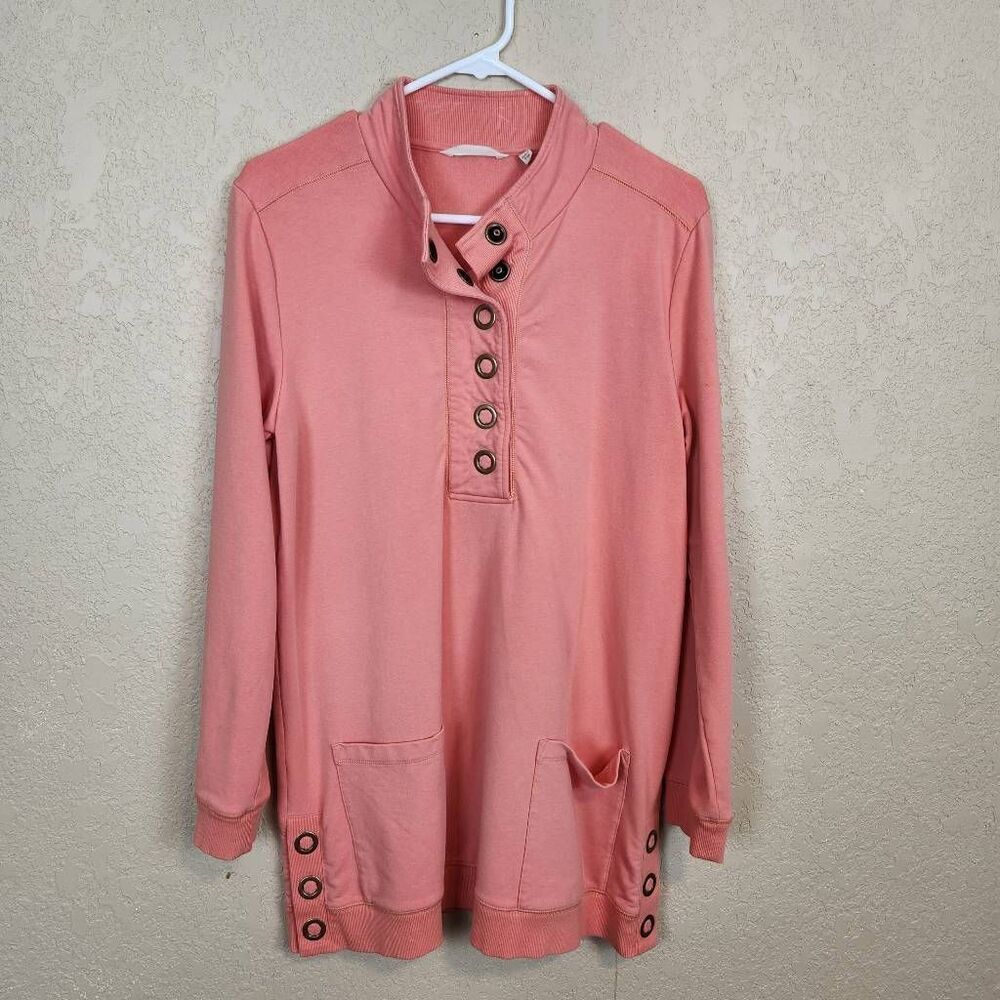 Soft Surroundings Melon Orange Lakshmi Pullover Tunic Small (7237)